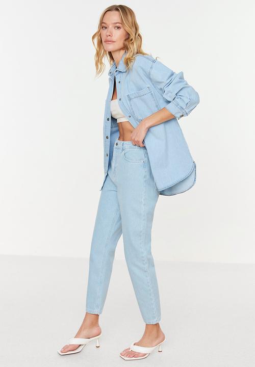Trendyol - Basic denim shirt - blue