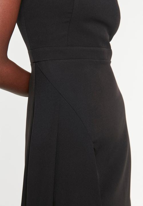 Trendyol - A-line woven long elegant evening night graduation dress - black