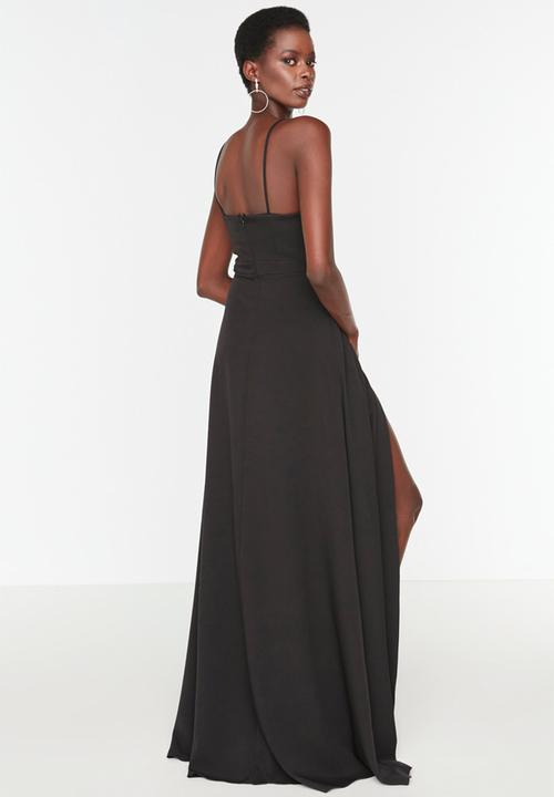 slim fit dress slacks Clara Black Chiffon Dress – Classic Maxi Dress for Girls – A Little Lacey main image 1