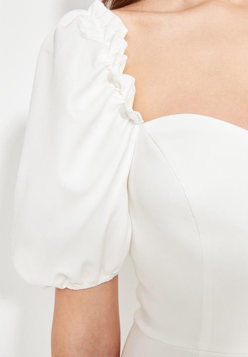 White woven evening dress graduation dress - ecru