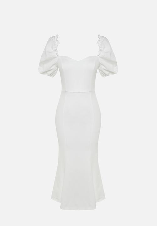 slim fit dress slacks Wedtrend Women Elegant White Graduation Dress with Lace A Line Long Sleeves  Boho Maxi Dress – WEDTREND main image 0