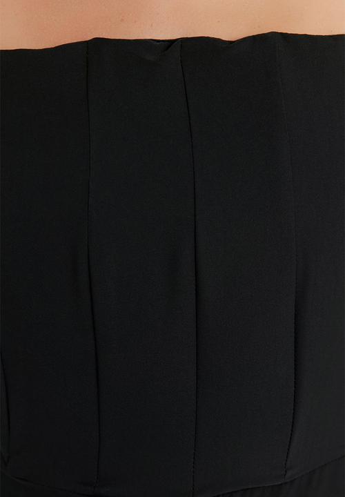 Trendyol - A-line underwire detailed woven short evening dress  - black