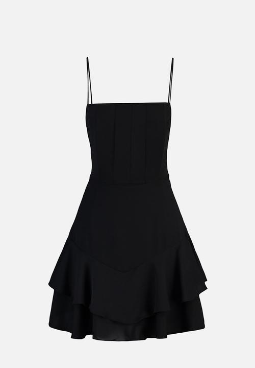 Trendyol - A-line underwire detailed woven short evening dress  - black