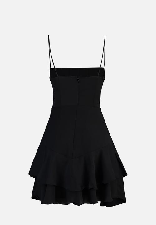 Trendyol - A-line underwire detailed woven short evening dress  - black