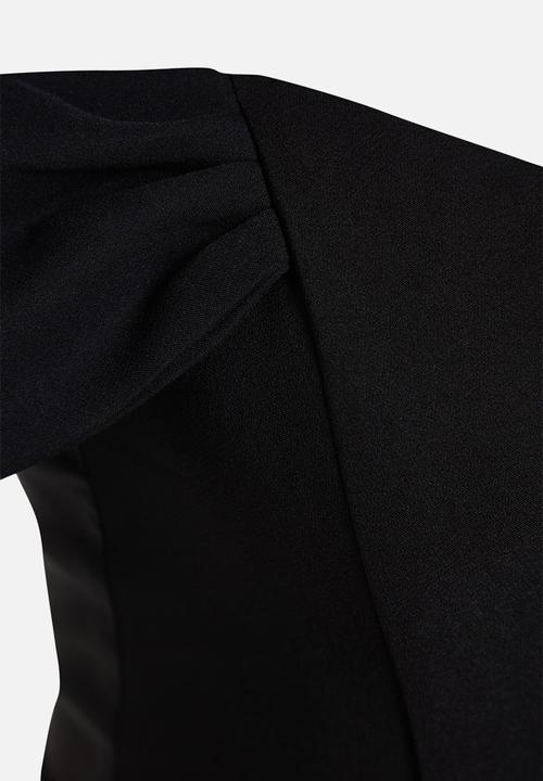 Trendyol - Bodycon corset detailed woven elegant evening  dress - black