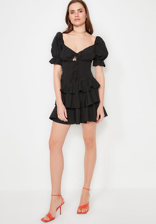 princess polly baby blue dress Black Dorothy Perkins Petite Cornelli Poplin Mini dress main image 1