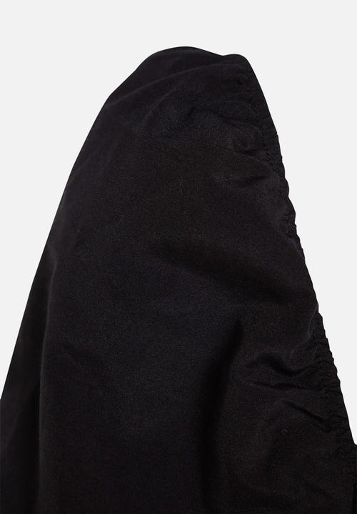 Trendyol - A-line flounce woven poplin mini  dress - black
