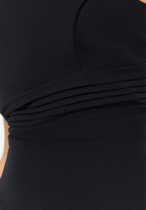 Trendyol - One shoulder woven long elegant evening night graduation dress  - black