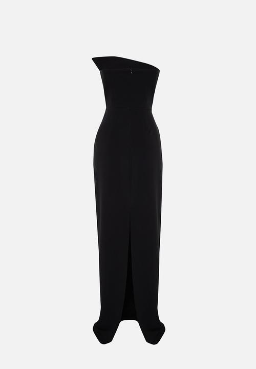Trendyol - One shoulder woven long elegant evening night graduation dress  - black