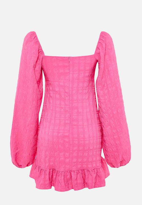 Trendyol - Tie detailed woven short elegant evening night graduation dress  - fuchsia