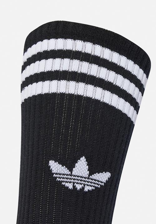 adidas Originals - 3-Stripes High Crew Socks 3 Pairs - Black