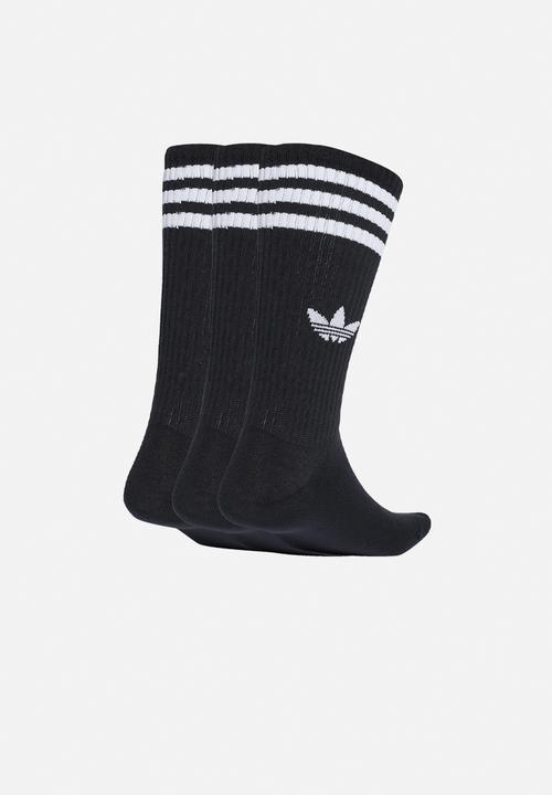 adidas Originals - 3-Stripes High Crew Socks 3 Pairs - Black