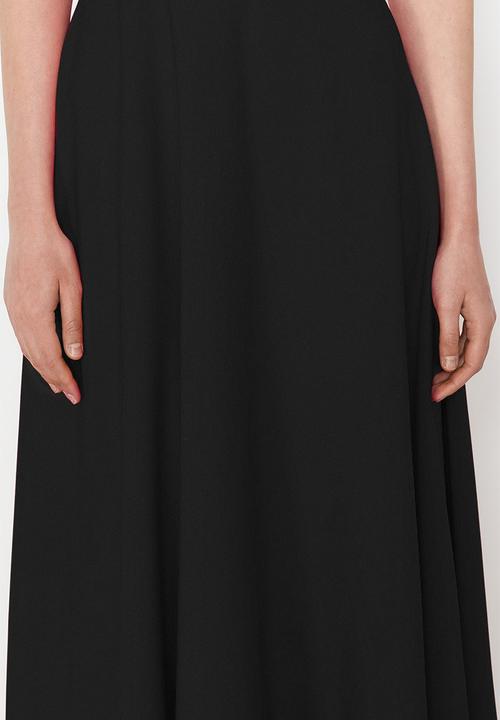 Trendyol - A-line strapless woven elegant evening prom dress  - black