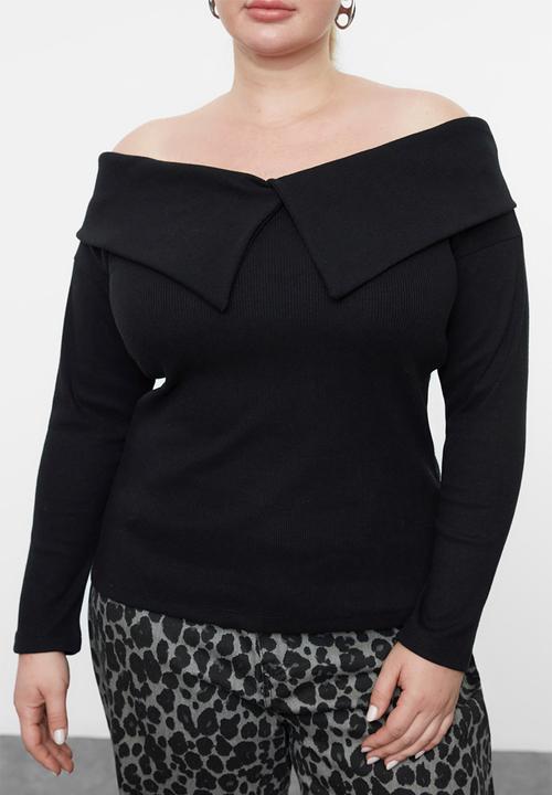 Trendyol - Plus size camisole knitted pl - black