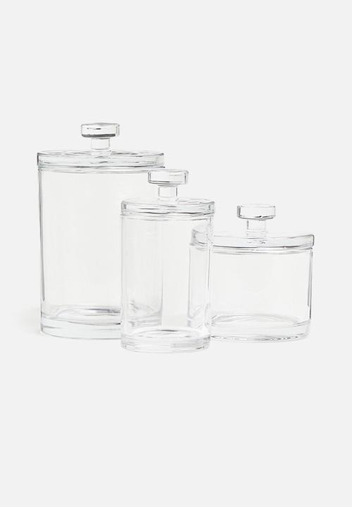 H&M - Slim glass jar with a lid - transparent