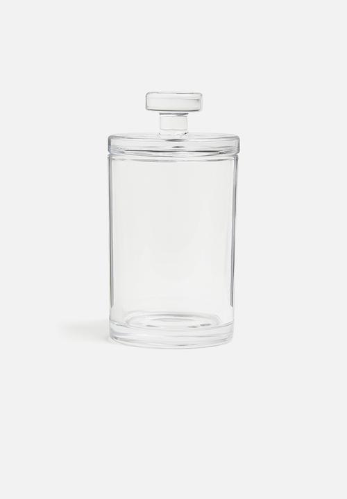 Slim glass jar with a lid - transparent