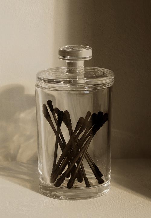 H&M - Slim glass jar with a lid - transparent