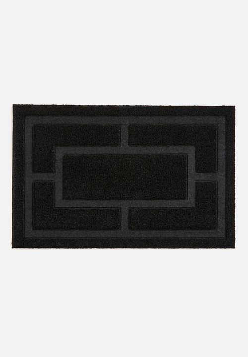Coconut fibre doormat - black