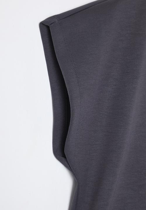 Trendyol - V-neck oversize/wide pattern knitting upper-lower set - anthracite