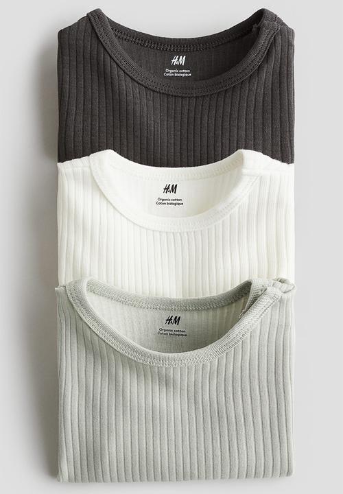 H&M - 3 pack ribbed bodysuits - multi