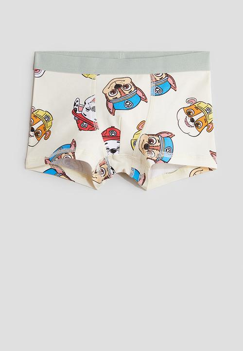 H&M - 5 pack trunks - light green & vpaw patrol 
