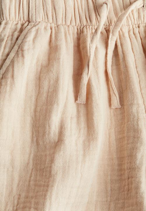 H&M - Cotton muslin shorts - dusty peach