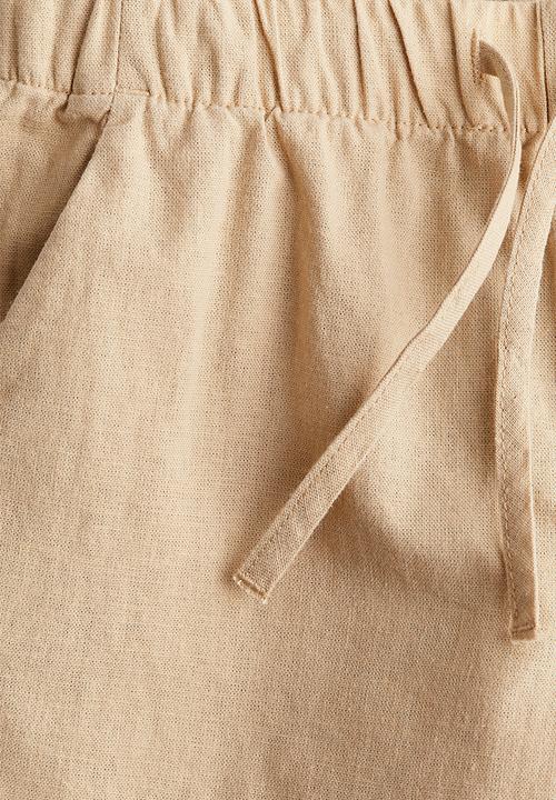 H&M - Linen-blend joggers - beige
