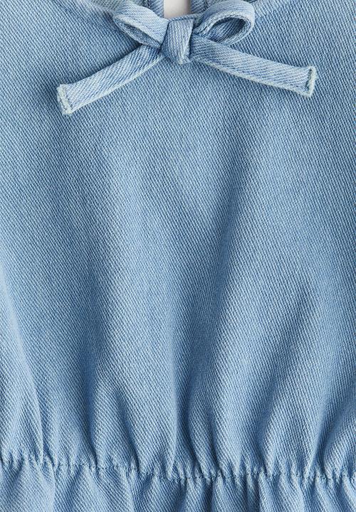 H&M - Denim-look peplum top - light blue