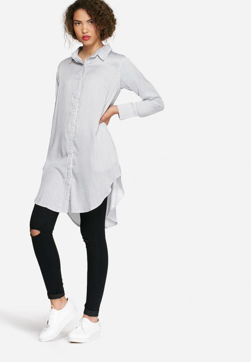 Native Youth - Longline stripe shirt