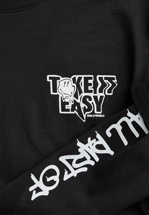 H&M - Long-sleeved t-shirt - black smileyworld®