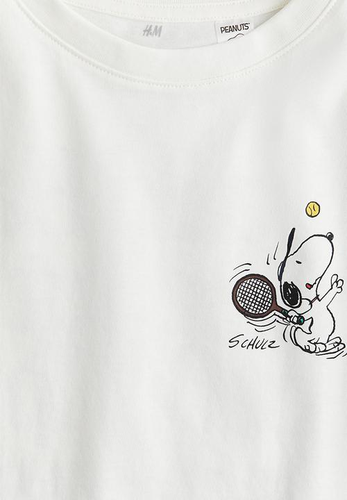 H&M - Printed t-shirt - white snoopy