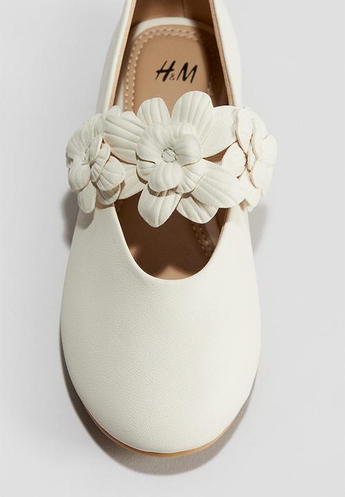 H&M - Appliquéd ballet pumps - cream