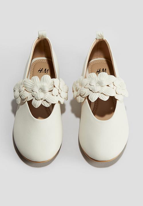 H&M - Appliquéd ballet pumps - cream