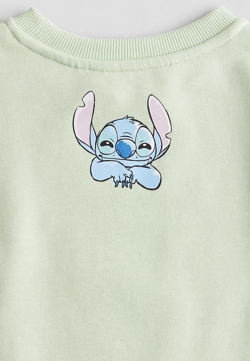 H&M - Printed sweatshirt dress - mint green lilo & stitch 