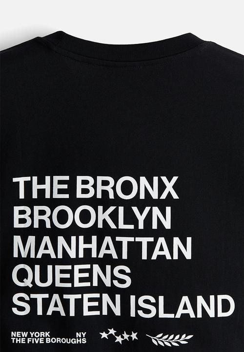 H&M - Loose fit printed t-shirt - black new yorki