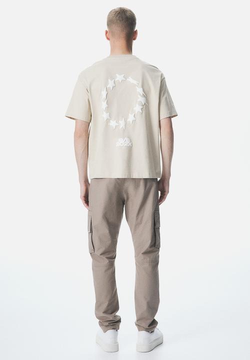 H&M - Loose fit printed t-shirt - beige stars