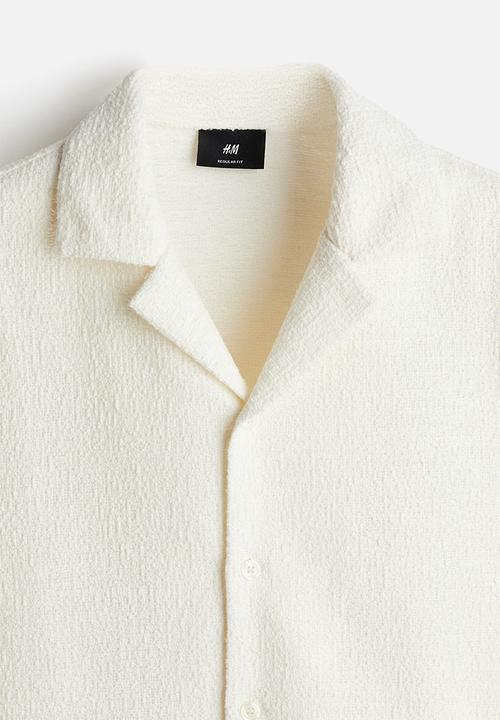 H&M - Regular fit textured resort shirt - white