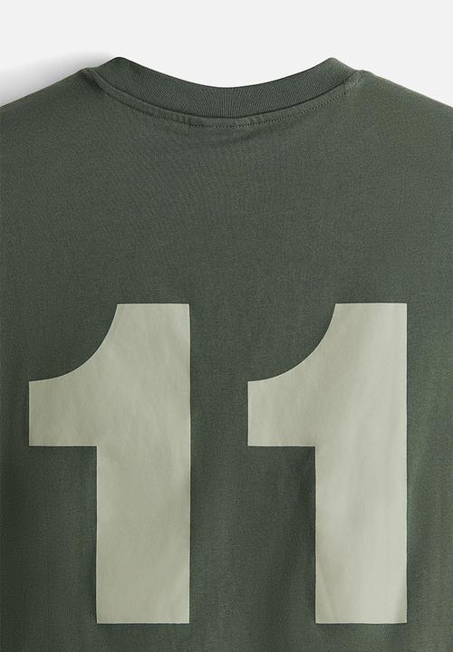 H&M - Loose fit printed t-shirt - khaki green new york