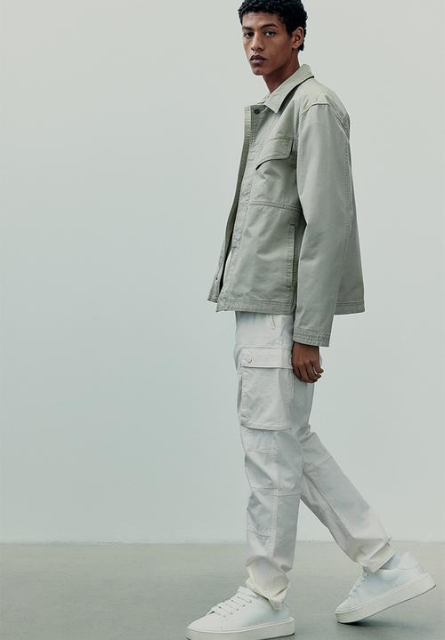 H&M - Regular fit canvas overshirt - pistachio green 