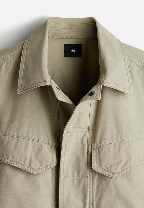 H&M - Regular fit canvas overshirt - pistachio green 