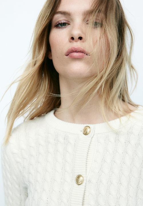 H&M - Cable-knit cardigan - cream