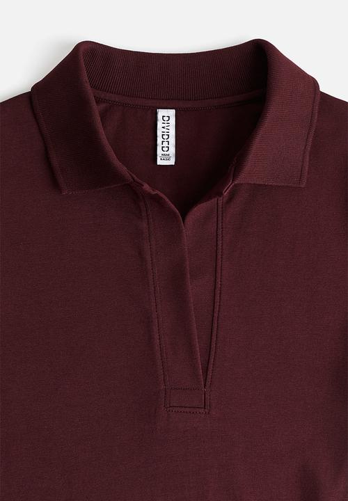 H&M - Bodycon polo dress - burgundy