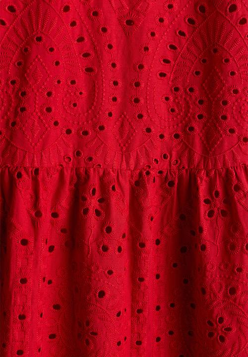 H&M - Broderie anglaise dress - red