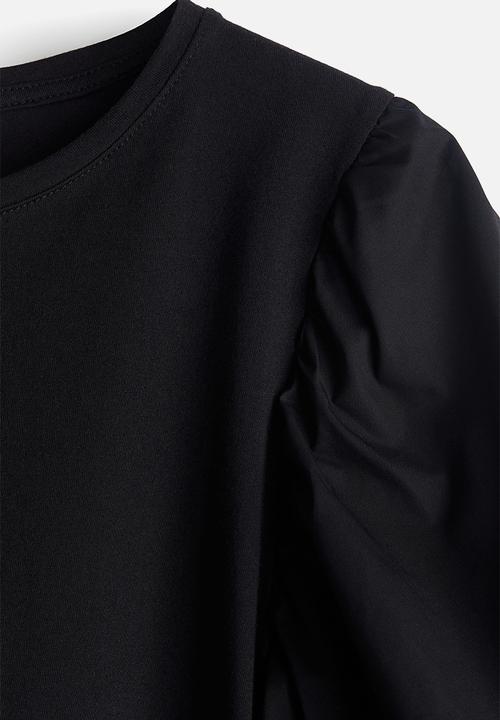 H&M - Balloon-sleeved top - black