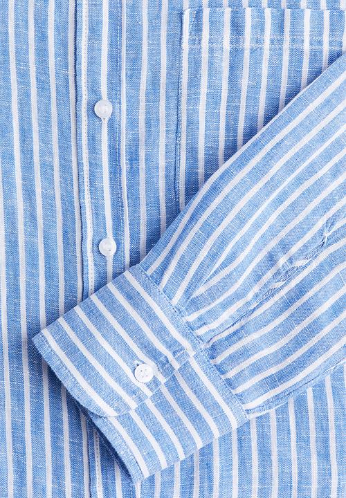 H&M - Linen shirt - blue striped