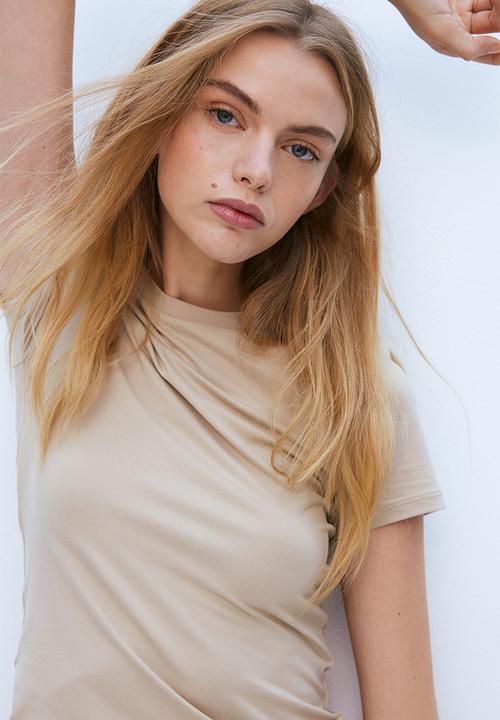 H&M - Fitted t-shirt - beige