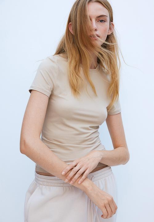 H&M - Fitted t-shirt - beige