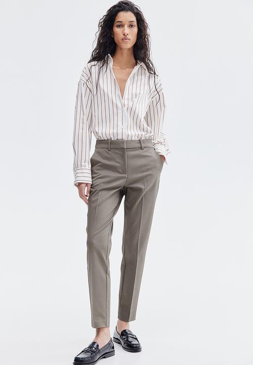 H&M - Cigarette trousers - dark khaki green