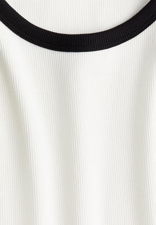 H&M - Cropped ribbed vest top - white