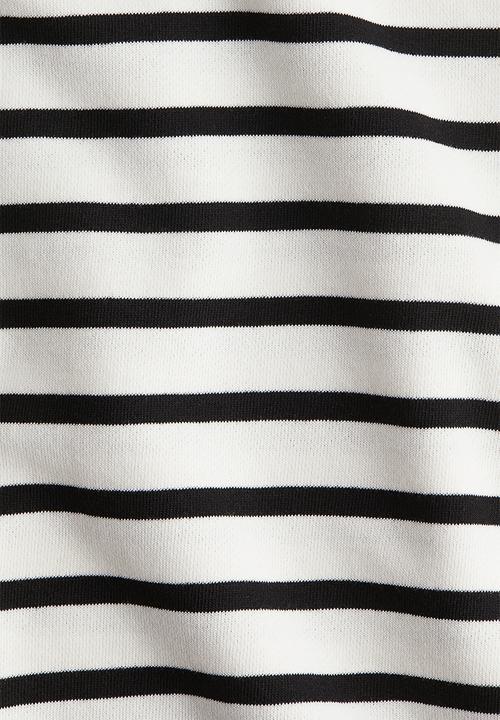 H&M - Dropped-shoulder sweatshirt - white striped